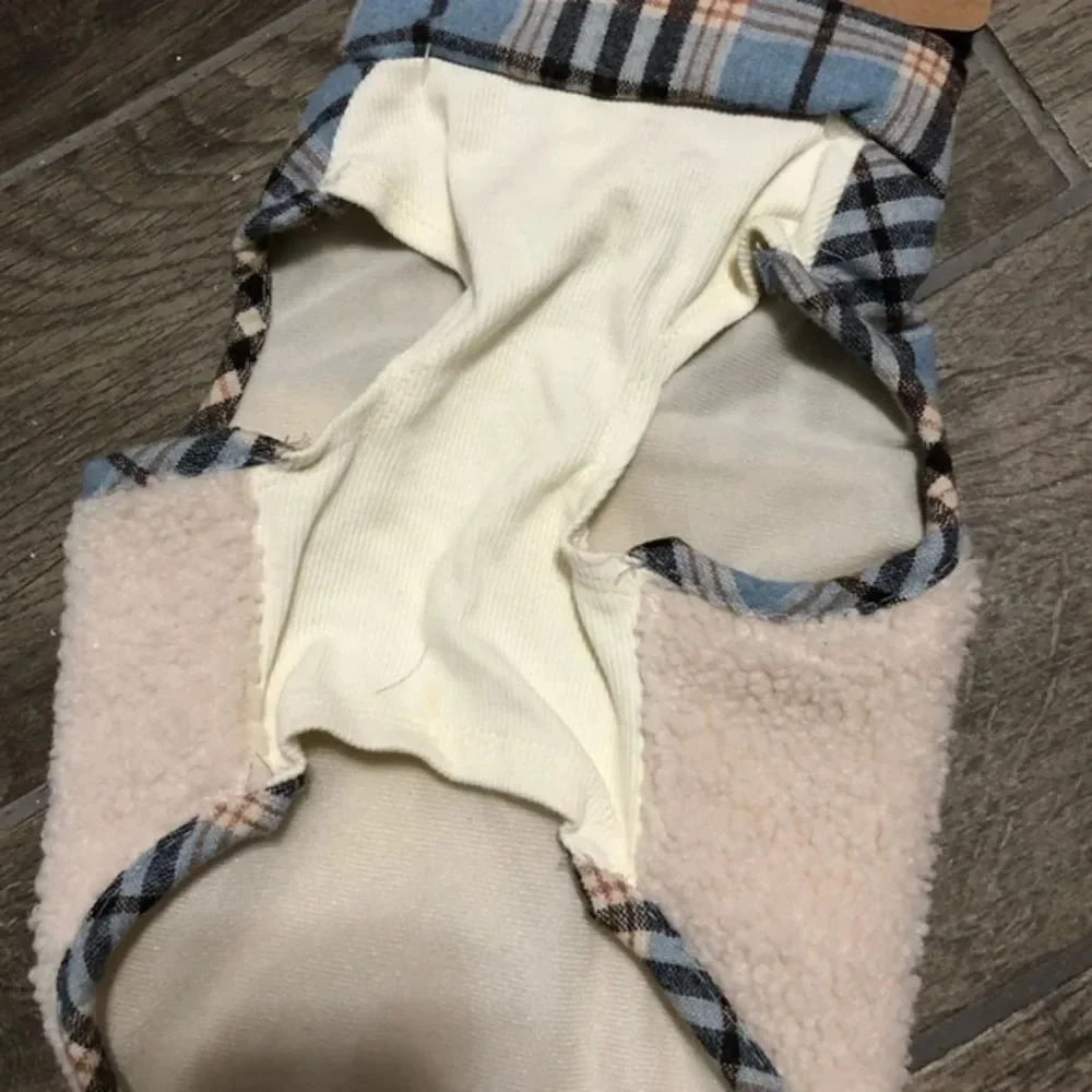 NWT pet jacket with Sherpa- plaid